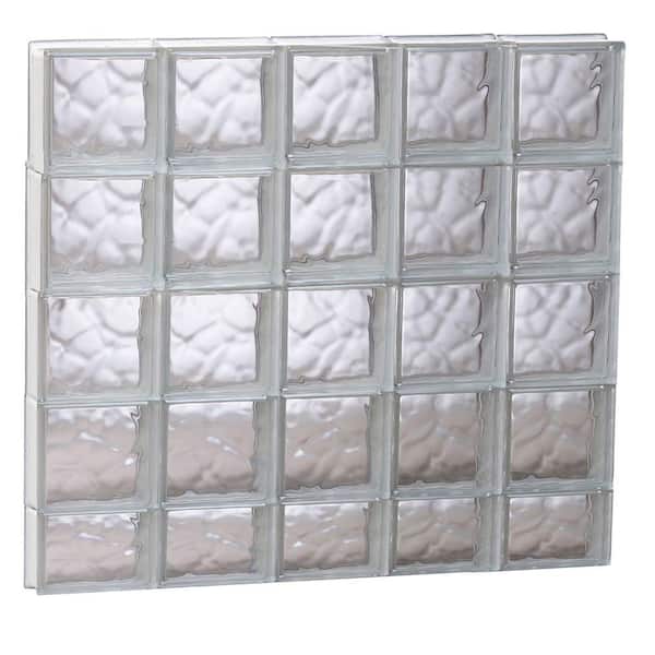 Clearly Secure 38.75 in. x 36.75 in. x 3.125 in. Frameless Wave Pattern Non-Vented Glass Block Window