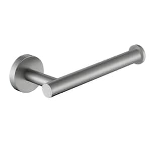 Wall Mounted Single Arm Toilet Paper Holder in Stainless Steel Silver