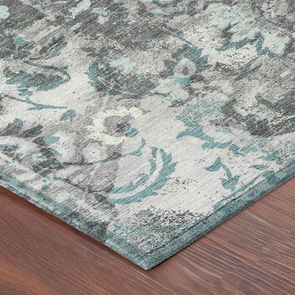 Chantille Machine Washable Indoor/Outdoor Abstract ACN2791 Silver 5 ft. x 7 ft. 6 in. Area Rug