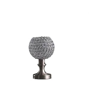 12 in. Silver Globe Led Table Lamp with Clear Globe Shade