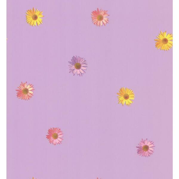 National Geographic Lilac Spot Floral Wallpaper Sample