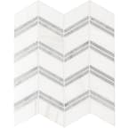 Cretian Chevron 12 in. x 12 in. x 10 mm Polished Marble Mosaic Tile (10 sq. ft. / case)