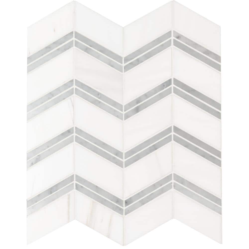 Cretian Chevron 12 in. x 13.5 in. Polished Marble Look Floor and Wall Tile (10 sq. ft./Case) price history on PriceWatchPro