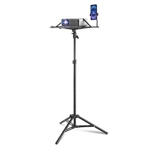 Projector Stand, Adjustable Height 26.97 to 63 in., Portable Tripod with Tray and Gooseneck Phone Holder