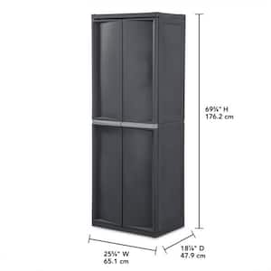 25.6 in. x 69.4 in. x 18.9 in. Adjustable 4-Shelf Storage Cabinet with Doors, Gray (2-Pack, 1-Piece)