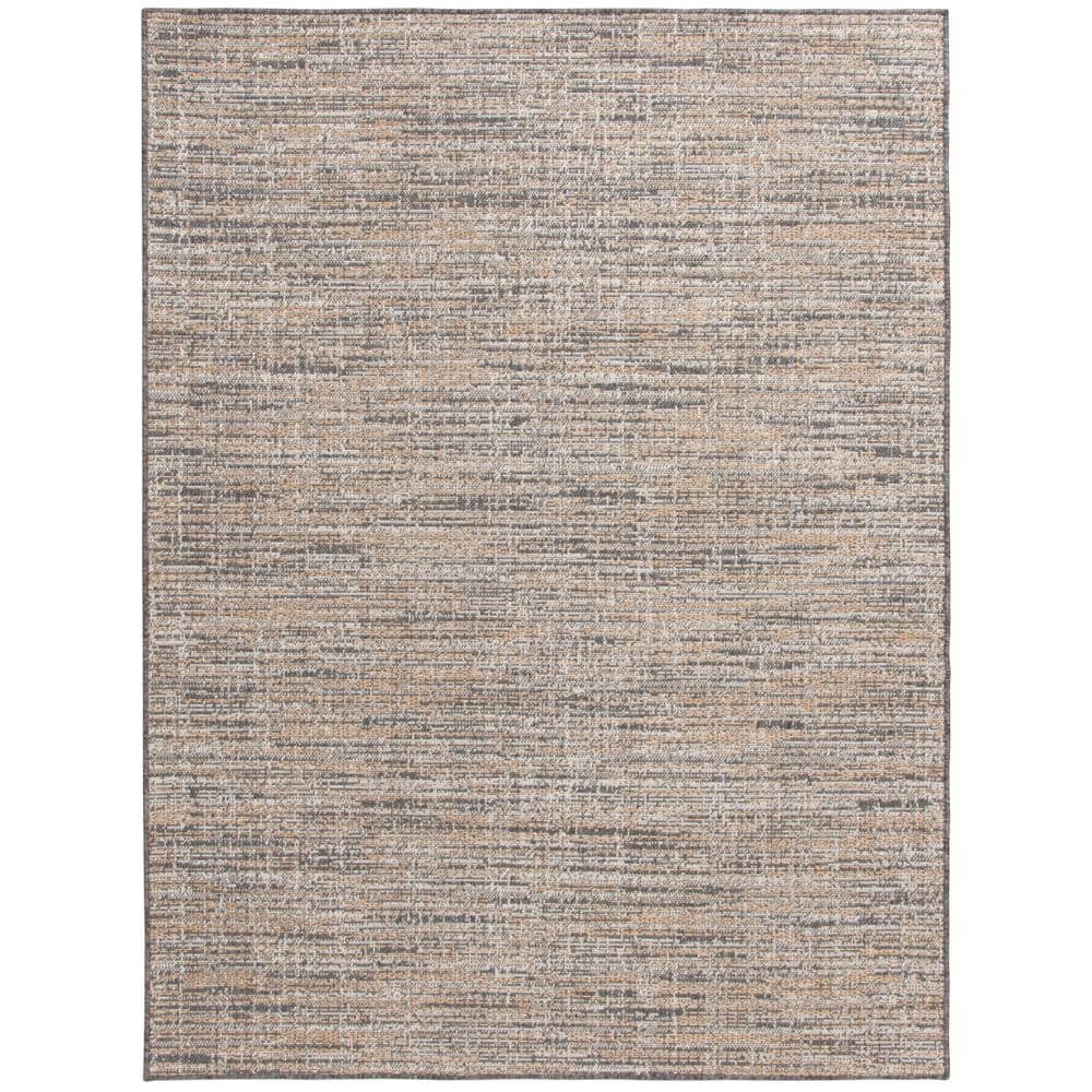 Hampton Bay Wicker Weave Beige 8 ft. x 12 ft. Indoor/Outdoor Area Rug ...