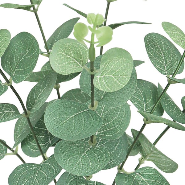13 in. Artificial Eucalyptus Leaf Stem Plant Greenery Foliage Bush (Set-4)