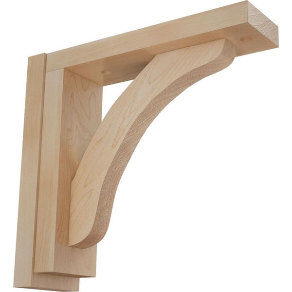 Ekena Millwork 2-1/2 in. x 8-3/4 in. x 8-1/4 in. Maple Reece Shelf Bracket