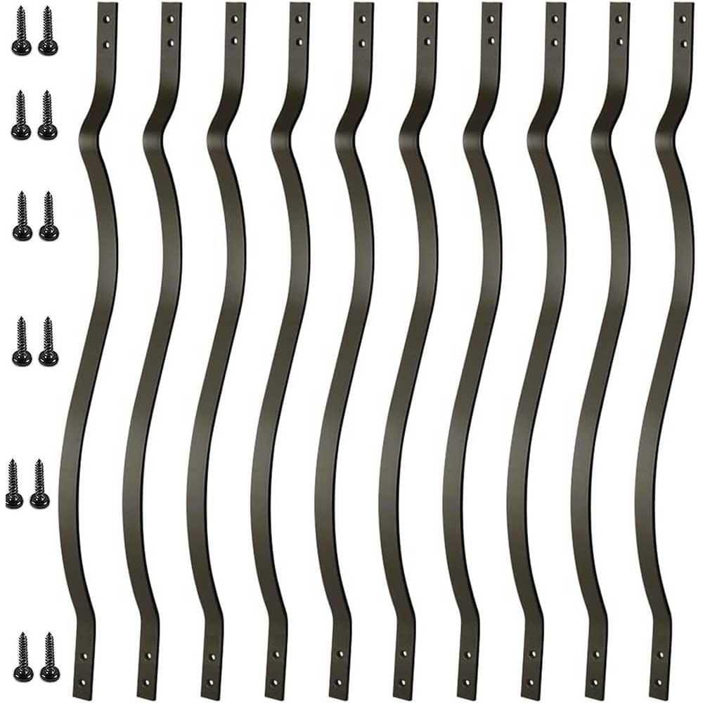 "32-1/4 Inch Heavy Duty Iron Wave Arc Deck Balusters with Screws 61 Pack for Outdoor Stair Porch Railing 1"" W" price history on PriceWatchPro