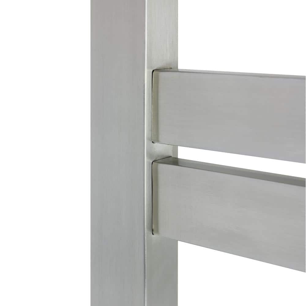 Brushed Stainless Steel Wall Mounted 10-Bar Towel Warmer