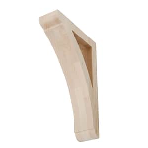 10 in. x 1-7/8 in. x 7 in. Unfinished Small North American Solid Hard Maple Traditional Plain Wood Backet Corbel