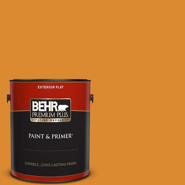 BEHR PREMIUM PLUS 1 gal. #280B-7 Status Bronze Flat Exterior Paint & Primer