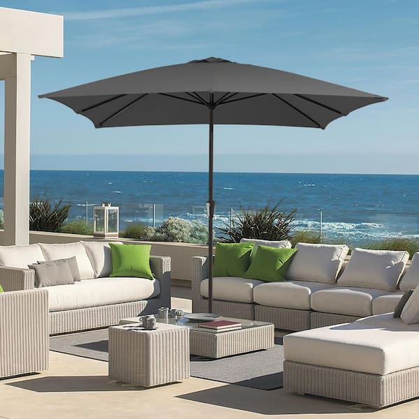 amazon sunbrella patio umbrella PURPLE LEAF Large Square Patio Cantilever Umbrella With Base for Garden  Pool Porch