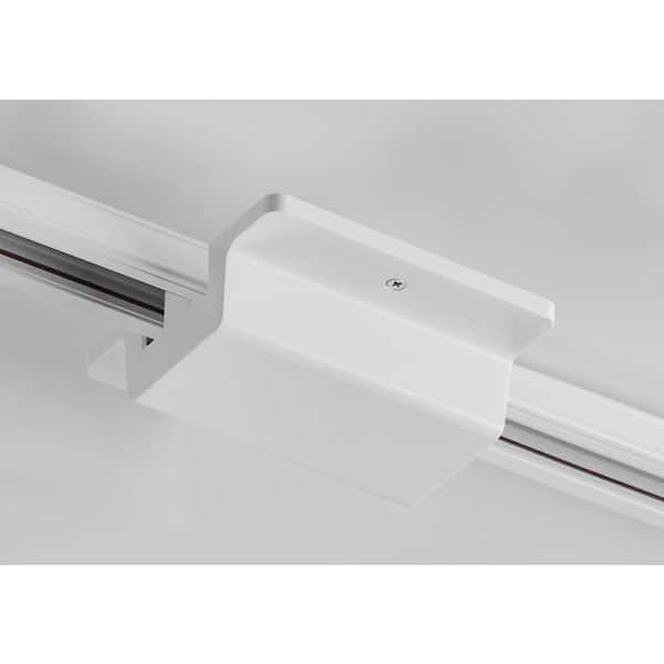 White Single Circuit H Type Track Lighting Rail Floating Canopy Connector Easy Install Accessory Cover