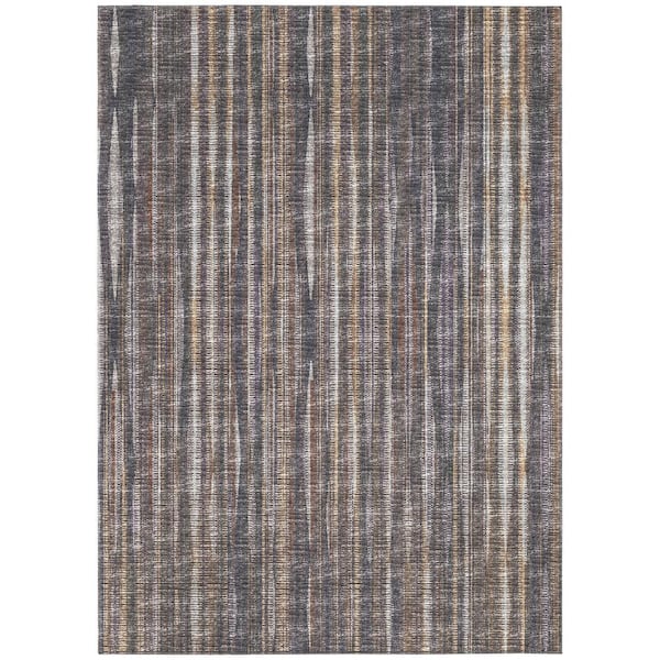 Waverly Brown 8 ft. x 10 ft. Geometric Indoor/Outdoor Area Rug