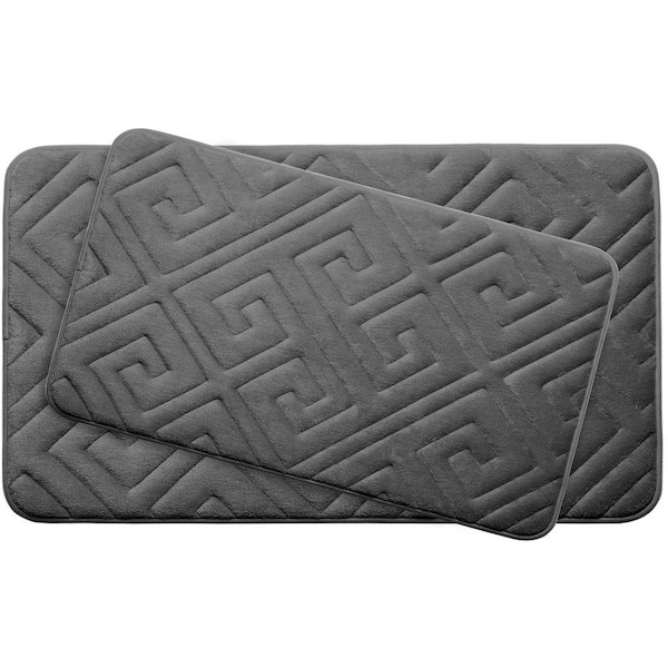 BounceComfort Caicos Dark Gray Memory Foam 2-Piece Bath Mat Set