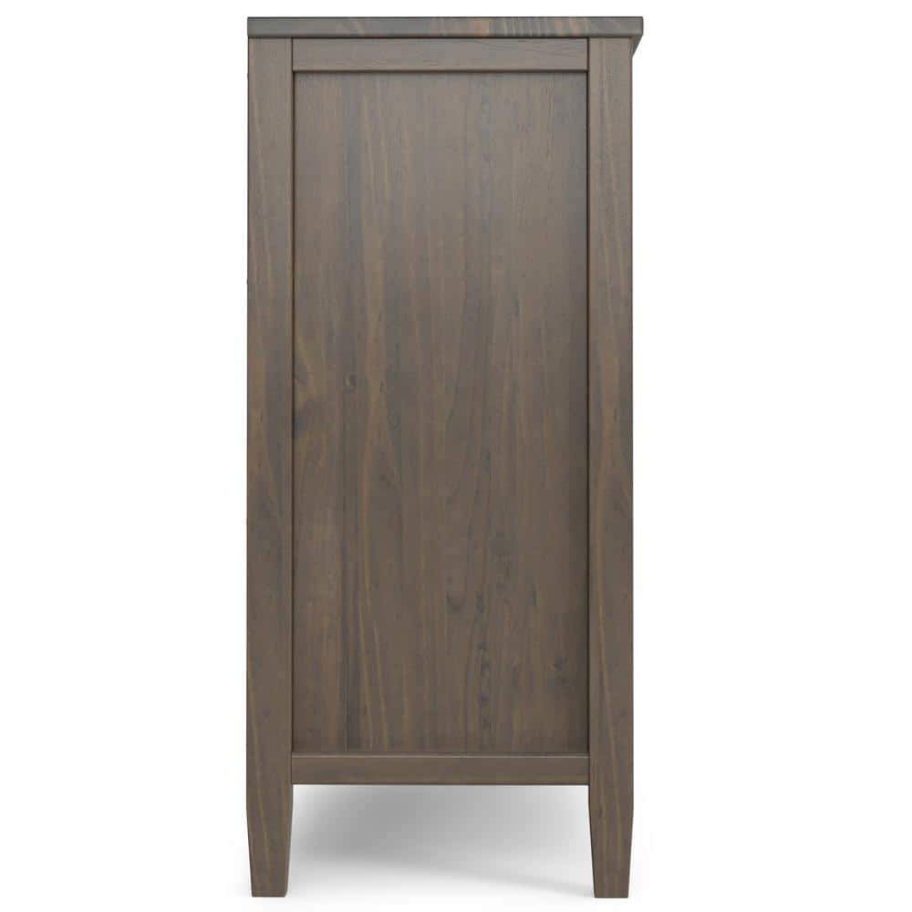 Smoky Brown Wood Freestanding Office Storage Cabinet with Adjustable Shelving