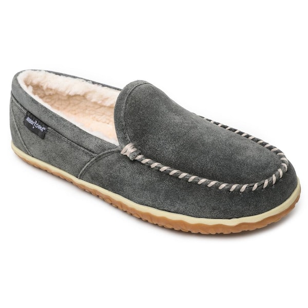 MINNETONKA Tilden Moc Men's Size 11 Grey Suede Slipper