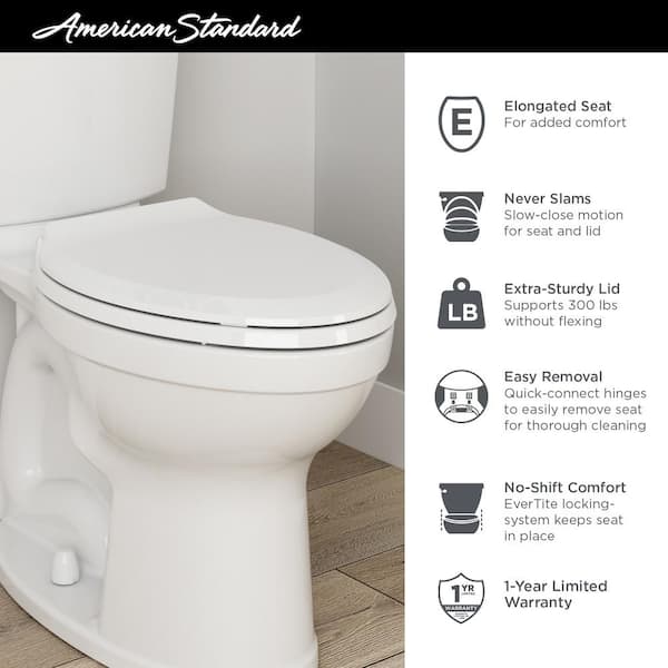 Champion Elongated Slow Close Toilet Seat in White