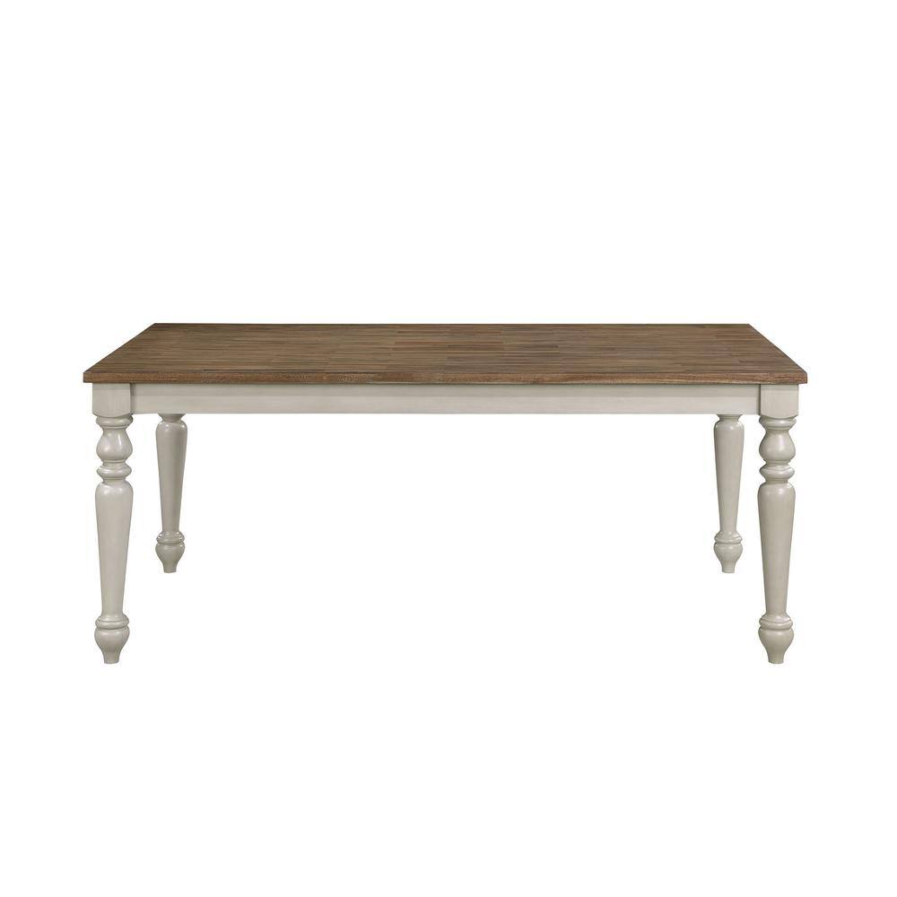 Jennifer 7-Piece Beige and Brown Wood Dining Set
