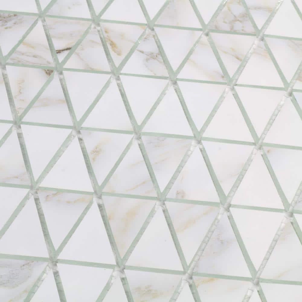 Nature Calacatta Gold 12 in. x 12 in. Geometric Glass Mosaic Backsplash Wall Tile (10 Sq. Ft./Case) price history on PriceWatchPro