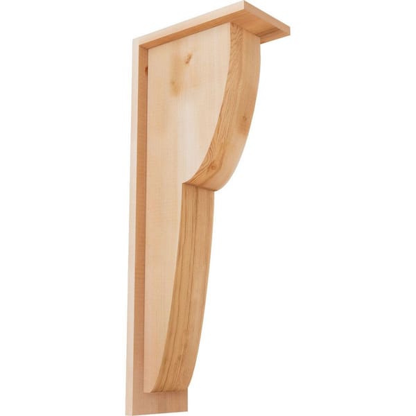 Ekena Millwork 5-1/2 in. x 10 in. x 26 in. Western Red Cedar Crestline Smooth Corbel with Backplate