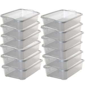 Clear Stackable Closet and Storage Box 34 Qt. Containers, (12-Pack)