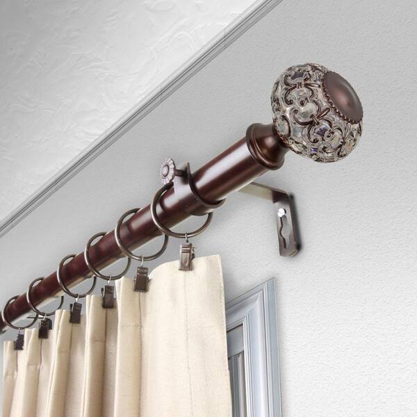 Double Curtain Rods Brass,Room Darkening Curtain Rod 48-84  Inches,Adjustable 3/4 Inches Front and 5/8 Inches Back Quality Metal Window  Curtain