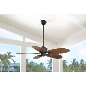 Lillycrest II 52 in. Indoor/Outdoor Matte Black Wet Rated Ceiling Fan with 5 Weather Resistant QuickInstall Blades