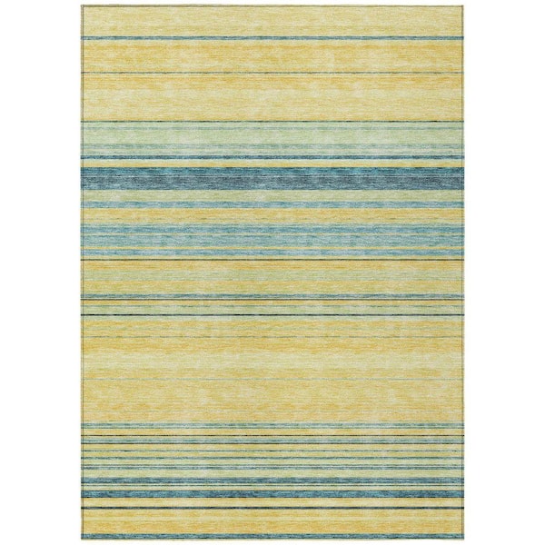 Chantille Machine Washable Indoor/Outdoor Abstract ACN979 Yellow 5 ft. x 7 ft. 6 in. Area Rug