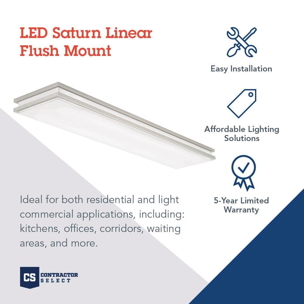 Brushed Nickel 48'' Aluminum LED Flush Mount Light