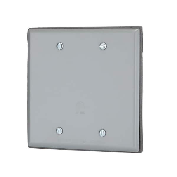 Commercial Electric 2-Gang Blank Metallic Weatherproof Outlet