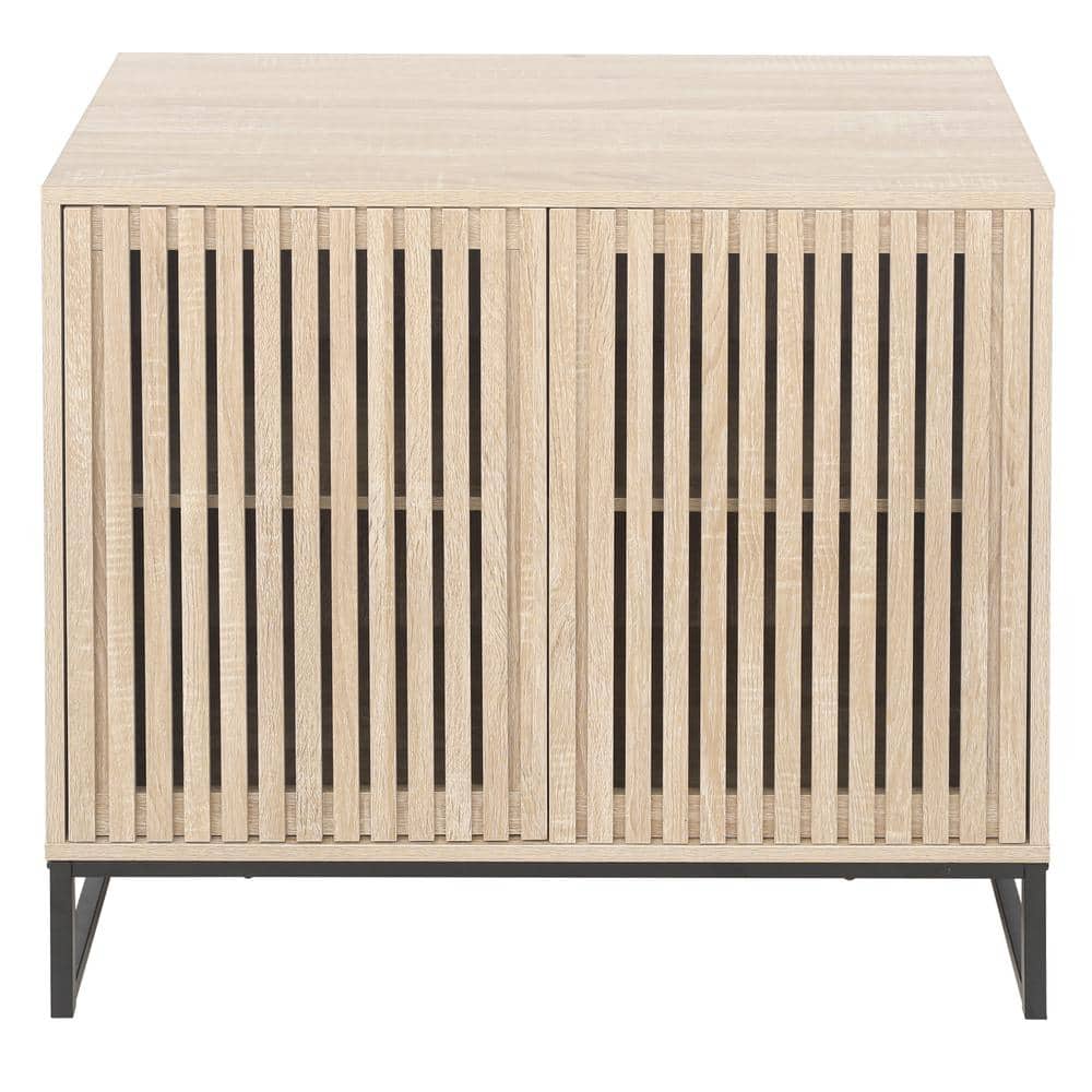 31.50 in. W x 15.75 in. D x 30.31 in. H Natural Brown Linen Cabinet with 1 