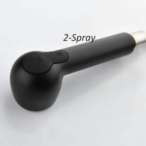 Single Handle Pull Out Sprayer Kitchen Faucet in Matte Black with Deckplate