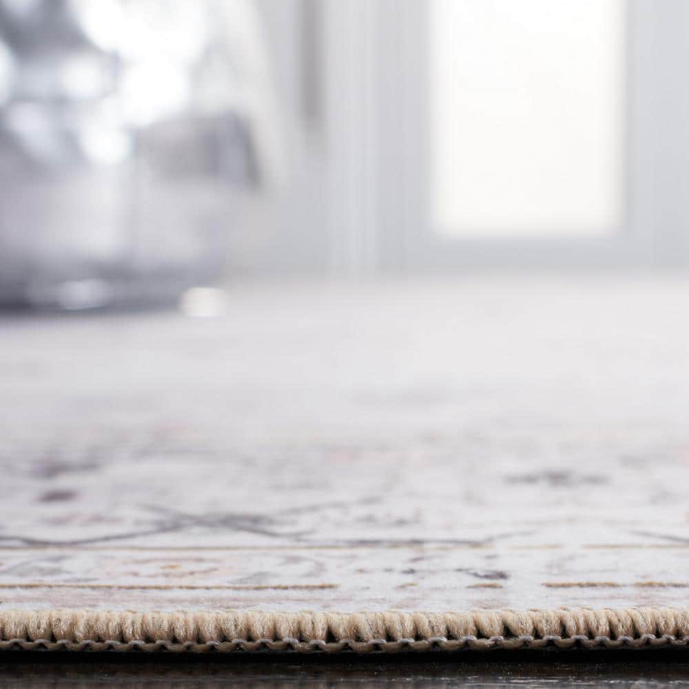 EasyCare 36'' Gray Synthetic Washable Non-Slip Rug