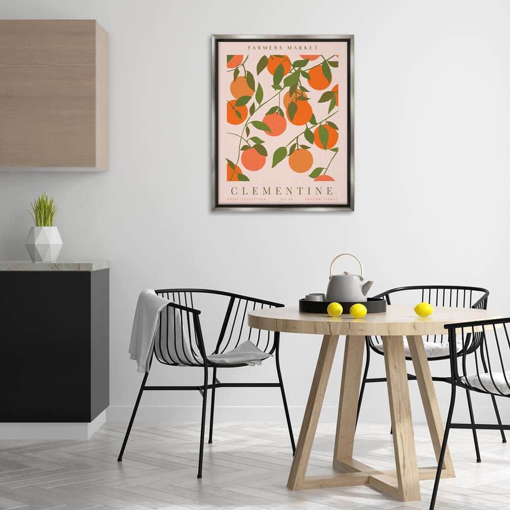 Clementine Gallery Print by Kamdon Kreations Gray Floater Frame Food Graphic Art Print 31 in. x 25 in. price history on PriceWatchPro