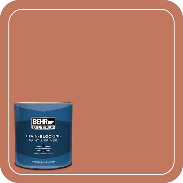 BEHR ULTRA 1 qt. #PMD-11 Warm Terra Cotta Extra Durable Satin Enamel Interior Paint & Primer