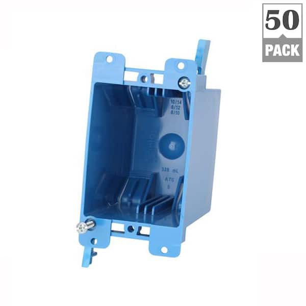 Carlon 1-Gang 20 cu. in. Blue PVC Old Work Electrical Switch and