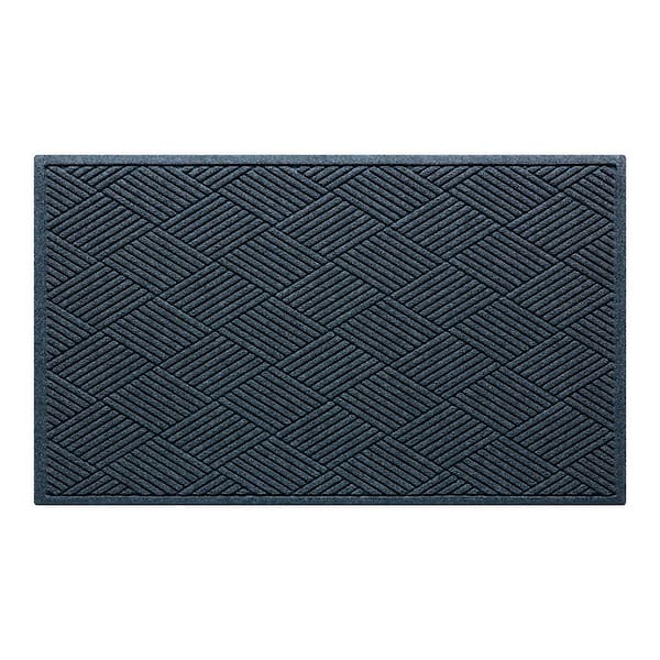 Waterhog Diamonds 35 in. x 59 in. PET Polyester Indoor Outdoor Door Mat Navy
