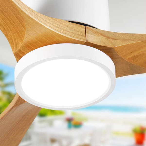42 In. Indoor White 3 Solid Wood Blades Reversible DC Motor Ceiling Fan with 6 Speeds and Remote Control