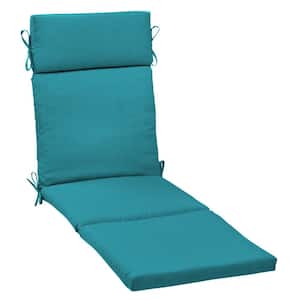 21 in. x 72 in. Outdoor Chaise Lounge Cushion in Lake Blue Leala