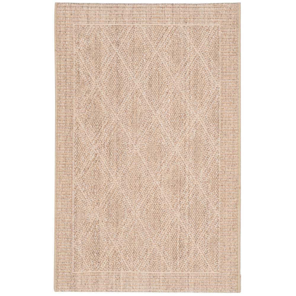 Palm Beach Sand Geometric Hand-Knotted Sisal Accent Rug