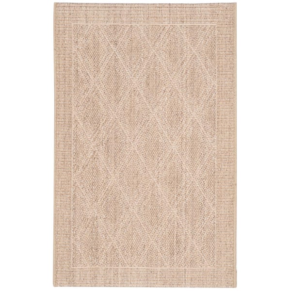 SAFAVIEH Palm Beach Sand 3 ft. x 5 ft. Border Area Rug