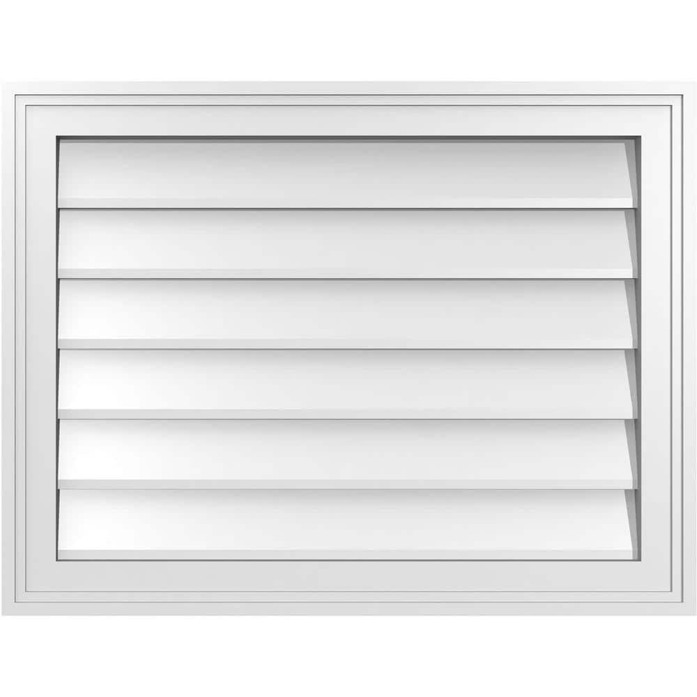 26 in. x 20 in. Vertical Surface Mount PVC Gable Vent: Decorative with Brickmould Frame price history on PriceWatchPro