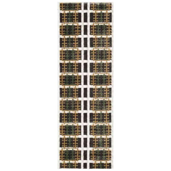 Nourison Nordic Charcoal Multicolor 2 ft. x 6 ft. All-over design Contemporary Runner Area Rug
