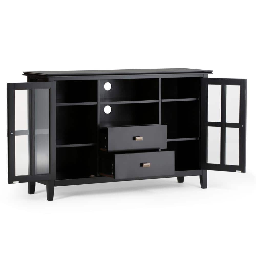 Artisan 53" Black Solid Wood Transitional TV Media Stand