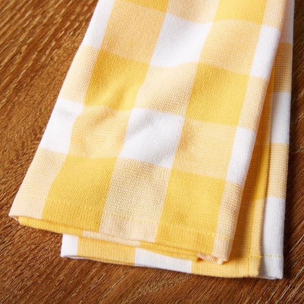 KitchenAid Mixer Yellow/White Solid and Checkered Cotton Kitchen Towel Set  (3-Pack) ST009246TDKA 090 - The Home Depot