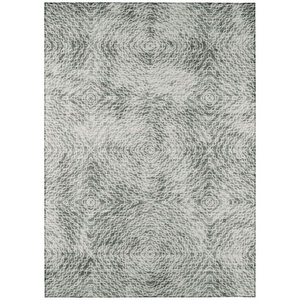 Addison Rugs Bravado Grey 3 ft. x 5 ft. Geometric Indoor/Outdoor Washable Area Rug