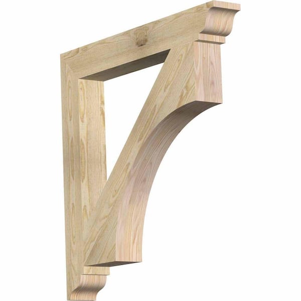 Ekena Millwork 4 in. x 32 in. x 32 in. Douglas Fir Westlake Traditional Rough Sawn Bracket