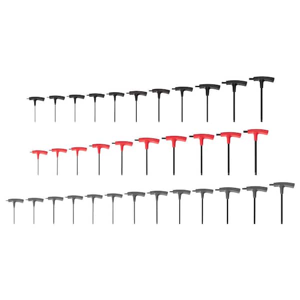TEKTON Ball End Hex and Star T-Handle Key Set, 34-Piece (5/64-3/8 in., 2-10 mm, T6-T50)